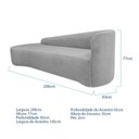 Ver imagem 3 de Recamier Curvo Orgânico 200cm 3 Lugares Lado Esquerdo para Sala de Estar em Linho Paris Cinza Claro