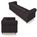 Ver mais imagens de Conjunto de Sofá Sala de Estar Stanford Chesterfield 2 e 3 Lugares 180cm/260cm Pés Madeira Couro Bor