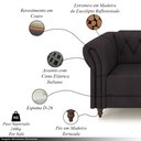 Ver imagem 3 de Conjunto de Sofá Sala de Estar Stanford Chesterfield 2 e 3 Lugares 180cm/260cm Pés Madeira Couro Bor