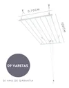 Ver imagem 2 de Varal De Teto Tradicional 100cm x 09 Varetas - Em Alumínio Branco