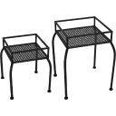 Ver imagem 1 de Jogo 2 Peças Mesas Laterais Decorativas Quadradas Home&co Metal Preto - G:39x26x26 P:30x21x21 Cm