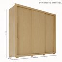 Ver imagem 3 de Guarda-Roupa Casal 3 Portas de Correr 185cm Multimóveis Madeirado