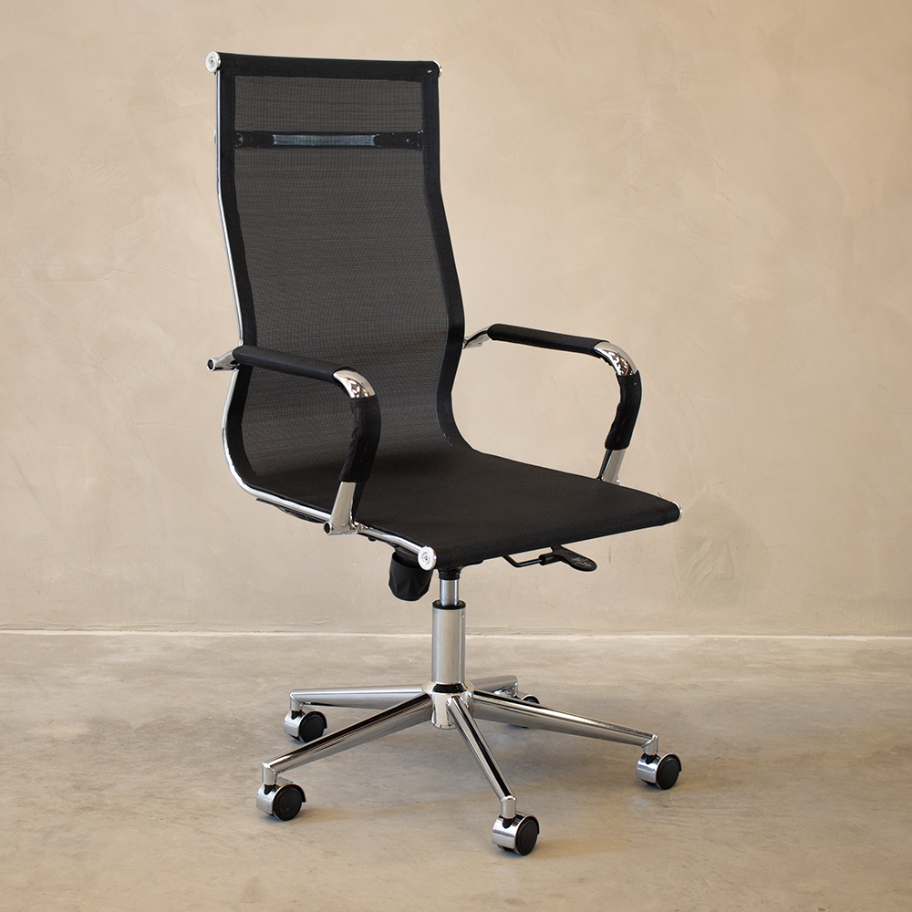 Ver imagem 5 de Kit 2 Cadeiras de Escritório Presidente Giratória Tela Mesh Preto