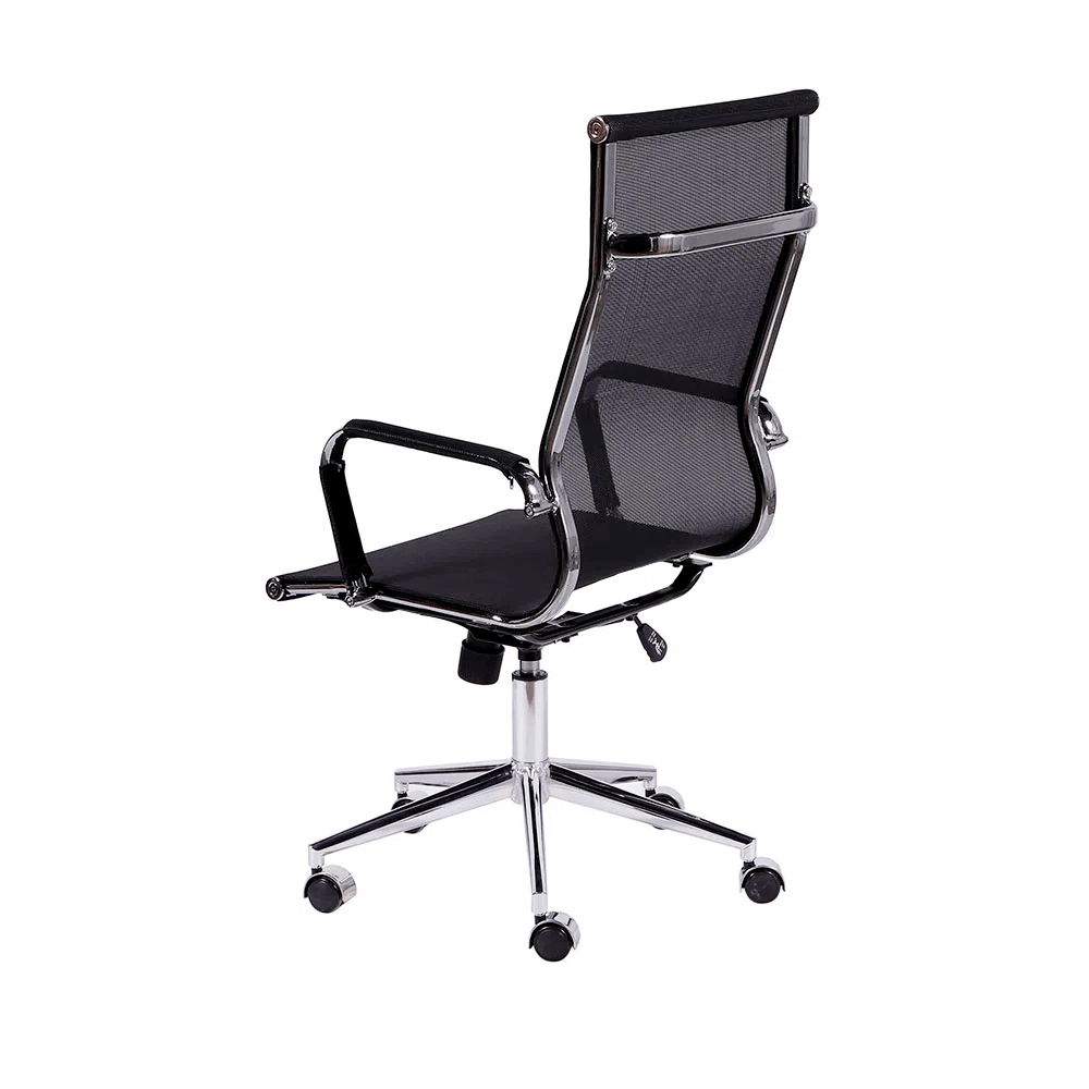 Ver imagem 4 de Kit 2 Cadeiras de Escritório Presidente Giratória Tela Mesh Preto