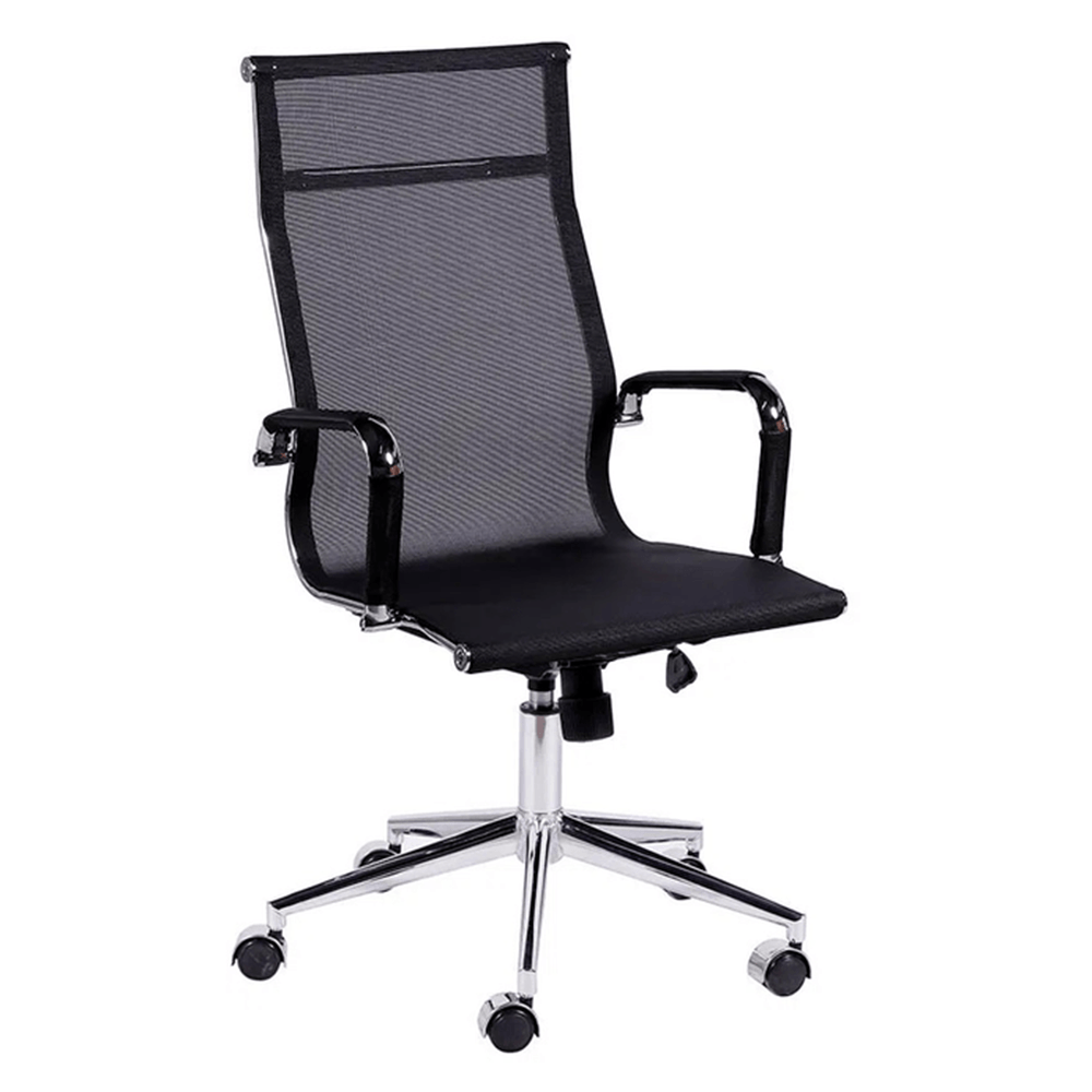 Ver imagem 2 de Kit 2 Cadeiras de Escritório Presidente Giratória Tela Mesh Preto