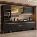 Ver imagem 1 de Armário Cozinha Modulada Completa 302cm Florença Multimóveis MP2441 Preto