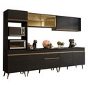 Ver imagem 2 de Armário Cozinha Modulada Completa 302cm Florença Multimóveis MP2441 Preto