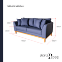 Ver imagem 5 de Sofá Pierri | Base de Madeira & Tecido Acquablock Impermeável | 3 Lugares | Medida 190cm | Marinho