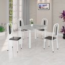 Ver imagem 1 de Conjunto Sala de Jantar com 4 Cadeiras Lívia Branco/Preto