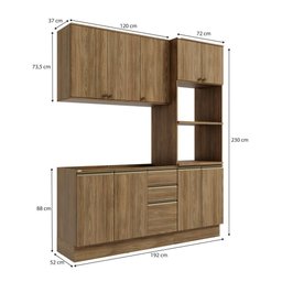 Cozinha Compacta Celeste Kappesberg 100% Mdf Nogueira 190cm - 2