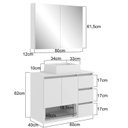 Ver imagem 5 de Gabinete de Banheiro 80cm Vitória com Espelheira e Cuba Branco