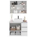 Ver imagem 2 de Gabinete de Banheiro 80cm Vitória com Espelheira e Cuba