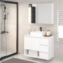 Ver imagem 1 de Gabinete de Banheiro 80cm Vitória com Espelheira e Cuba