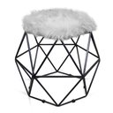 Ver imagem 3 de Puff Aramado Hexágono Pelucia Cinza Base Preto - D’Rossi