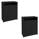 Ver imagem 1 de Kit 2 Balcão para Escritório Café 60cm 2 Portas Look A06 Preto - Mpozenato