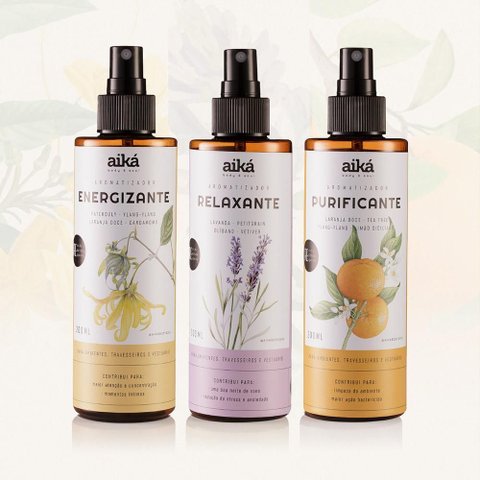 Aromatizador de Ambiente Spray 200ml Óleos Essenciais Aiká