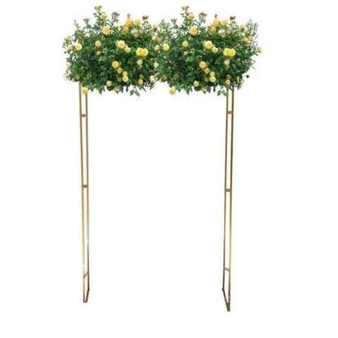 Gazebo Telado Pergolado Dourado para Decorar com Flores, 120cm Portátil e Desmontável