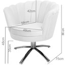 Ver imagem 4 de Poltrona Pétala Base Giratória Cromado em Linho:09-rosê