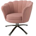 Ver imagem 1 de Poltrona Pétala Base Giratória Cromado em Linho:09-rosê