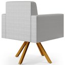 Ver imagem 7 de Kit 02 Poltronas Decorativa Base Giratória de Madeira Helô L02 Facto Cinza Metalizado - Lyam