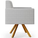 Ver mais imagens de Kit 02 Poltronas Decorativa Base Giratória de Madeira Helô L02 Facto Cinza Metalizado - Lyam