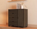 Ver imagem 1 de Cômoda Bela Castanho com 4 Gavetas e 1 Porta Sapateira de Mdf Estilo Ripado