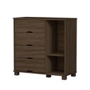 Ver imagem 4 de Cômoda Bela Castanho com 4 Gavetas e 1 Porta Sapateira de Mdf Estilo Ripado