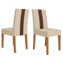 Ver imagem 1 de Kit 2 Cadeiras de Jantar 40009 MDF Suede Aveludado e Courino Marfim Poliman Móveis