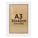 Ver imagem 1 de Moldura Quadro A3 30x42cm Diploma Certificado Foto com Vidro Empório do Adesivo Moldura Branca 01 Un