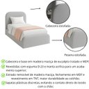 Ver imagem 2 de Cama Infantil Feminina Tamanho Solteiro Estofada Luxuosa:linho Cinza