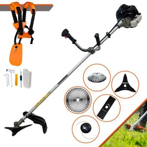 Roçadeira Anmax Cg430b 43cc 1,7hp + Lâmina 3 Pontas, Lâmina 40 Dentes e Escova de Aço