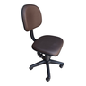Cadeira de Escritório Secretária Curvada Anatômica, Base Giratória, Tecido Courvim Cor Marrom - 3
