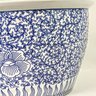 Vaso Cachepot Porcelana Azul e Branco Floral Arabesco 40cm - 4