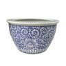 Vaso Cachepot Porcelana Azul e Branco Floral Arabesco 40cm - 1