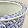 Vaso Cachepot Porcelana Azul e Branco Floral Arabesco 40cm - 3