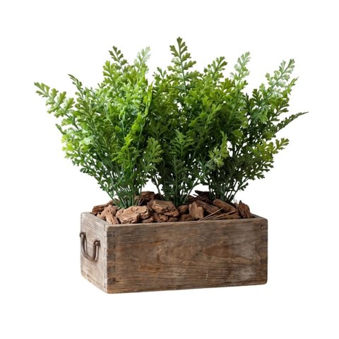 Kit 15 Mini Buquê Folhagem Samambaia Artificial 35cm para Painel Verde e Decoração Interna