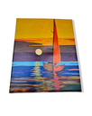 Ver imagem 5 de Mini Quadro Artesanal Decorativo de Barco a Vela Pintado a Mão 30x25cm