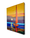 Ver imagem 4 de Mini Quadro Artesanal Decorativo de Barco a Vela Pintado a Mão 30x25cm