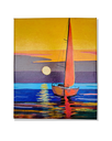 Ver imagem 2 de Mini Quadro Artesanal Decorativo de Barco a Vela Pintado a Mão 30x25cm