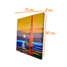 Mini Quadro  Artesanal Decorativo de Barco a Vela Pintado a Mão 30x25cm - 7