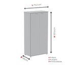 Ver imagem 5 de Armário Alto para Escritório P25 com 2 Portas Pivotantes Cinza