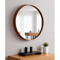 Espelho Grande Redondo Moldura Metal Decorativo 80x80cm Luxo - 1