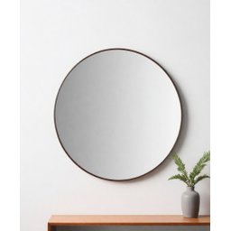 Espelho Grande Redondo Moldura Metal Decorativo 80x80cm Luxo - 2