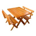 Ver imagem 1 de Conjunto Mesa 1m e 2 Bancos Madeira Maciça Eucalipto