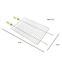 Ver imagem 3 de Grelha para Churrasqueira Assadora Quadrada Simples Churrasco Peixe Carnes Multiuso Cromado