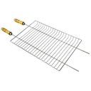 Ver imagem 1 de Grelha para Churrasqueira Assadora Quadrada Simples Churrasco Peixe Carnes Multiuso Cromado