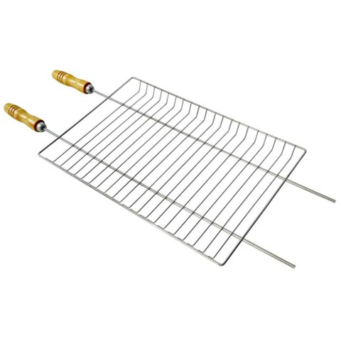 Grelha para Churrasqueira Assadora Quadrada Simples Churrasco Peixe Carnes Multiuso Cromado