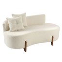 Ver imagem 1 de Sofá Orgânico 2 Lugares c/2 Almofadas Curvo Sala Recepção Luna Boucle Off White - Montanaris Decor