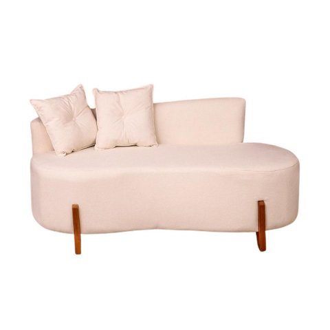 Sofá Orgânico 2 Lugares C/2 Almofadas Curvo Sala Recepção Luna Boucle Off White - Montanaris Decor