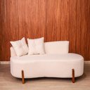 Ver imagem 2 de Sofá Orgânico 2 Lugares C/2 Almofadas Curvo Sala Recepção Luna Boucle Off White - Montanaris Decor